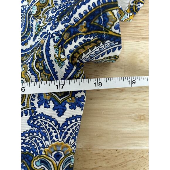 J Crew Dolores Silk Sheath Dress Peacock Paisley Print Size 6 Short Sleeve‎ Blue - Picture 13 of 14